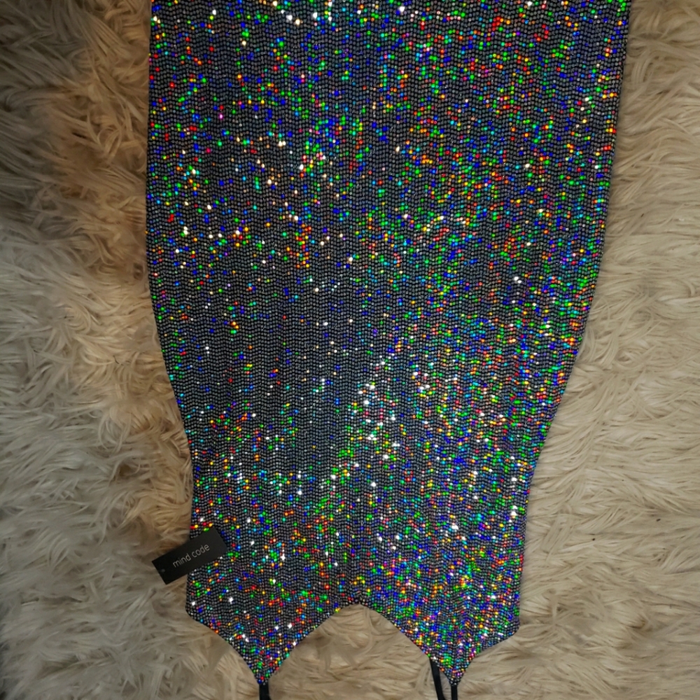 Black Sequin Large Dress